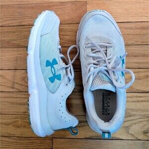 Under Armour blue and grey athletic running shoes